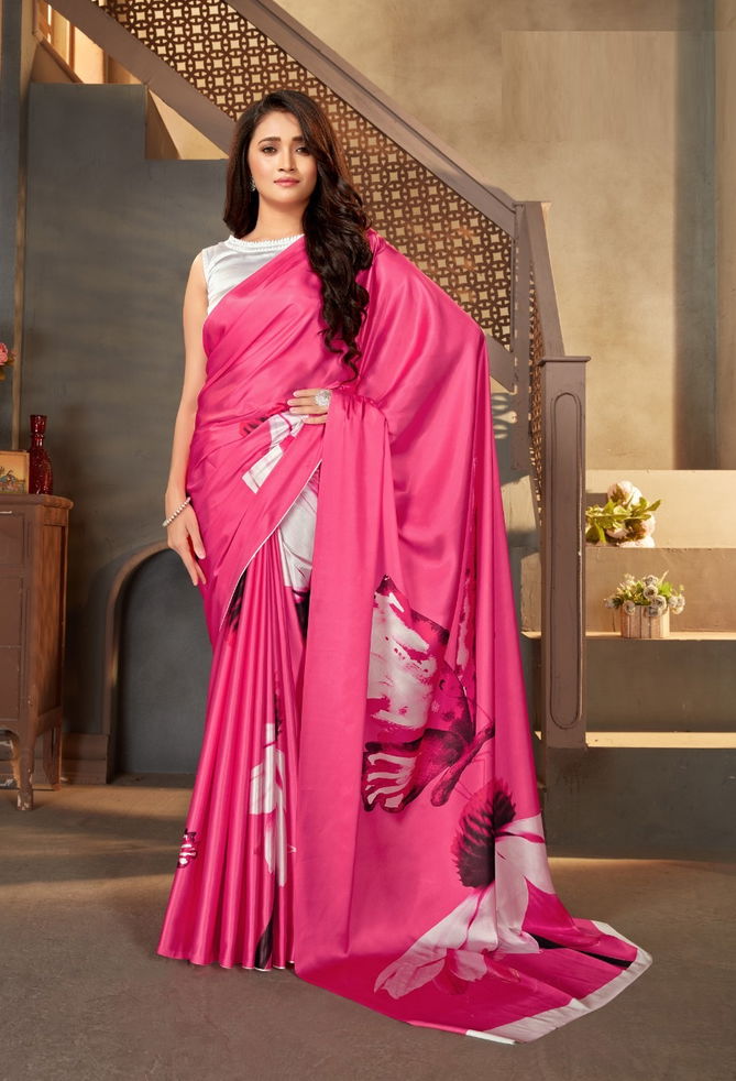 Maira 4300 Series New Exclusive Wear Designer Satin Crepe Saree Collection
